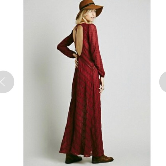 Rare!! Vintage Free People "Sandcastles in the Sky” Maxi embroidered dress (XS) - Picture 5 of 16